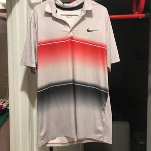 Men’s white/red/black Nike Golf Polo